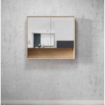 Byron Natural Oak Shaving Cabinet With Undershelf 900